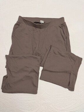 A New Day Taupe Pull On Pants Large Straight Leg Casual Trousers